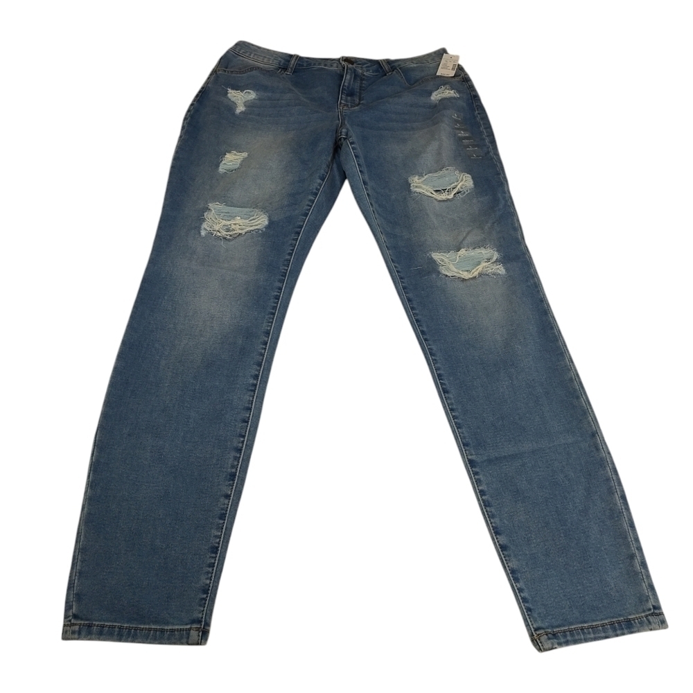 Maurices Jegging Jeans Women's Blue Distressed Super Soft High Rise Size L NWT - Picture 3 of 14